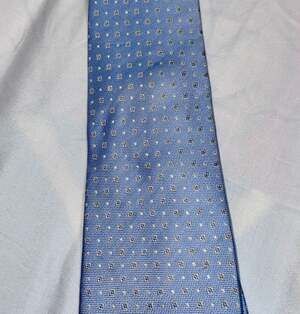 Pierre Cardin necktie 100% silk light blue handmade little circles